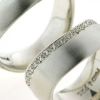 Billede af 1 par ringe, D-ring fattet 18 brill. a 0,01 ct. w/si. 925s sølv