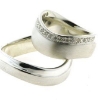 Billede af 1 par ringe, D-ring fattet 18 brill. a 0,01 ct. w/si. 925s sølv