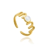 Billede af WiOGA Malou Mom ring sølv forgyldt med opal (str. 52-56)