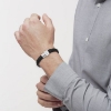 Billede af Tommy Hilfiger armbånd flettet sort læder m. magnetisk stållås 21,5 cm