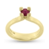 Billede af Ring ægte fac. rubin eller safir 5,0 mm. 14 kt.
