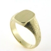 Billede af Herrering massiv, plade antik facon 14*12 mm.