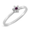 Billede af Ring roset rubin 0,02 ct. + 6 brill. a 0,015 w/vs 14 kt. hvg.