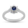 Billede af Rosetring blå safir 4,0mm + 8*0,04 w/vs 14 kt. hvg.