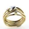 Billede af Ring 14 kt. med hvidgulds hjerte + fatning med brillant