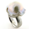 Billede af Ring med stor barok fv. perle, 925s 