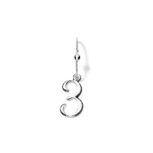 Billede af Line & Jo Miss P3 Large antique oval number collection sølv