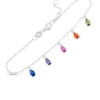 Billede af By Pind armbånd sølv rhodineret "Rainbow" med farvet zirkoniasten (16-18,5cm)