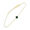 Billede af By Pind armbånd sølv forgyldt med grøn zirkonia (16+3cm)