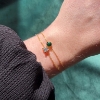Billede af By Pind armbånd sølv forgyldt med grøn zirkonia (16+3cm)