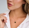 Billede af Spirit Icons Figaro øreringe forgyldt sølv m. grøn sten (6mm) + cz