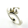 Billede af Ring med 2 sv. kulturperler 5½-6 mm 925s