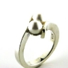 Billede af Ring med 2 sv. kulturperler 5½-6 mm 925s
