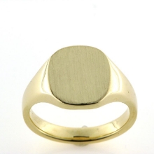 Billede af Herrering massiv lukket bund, plade antik facon 14*12,5mm 8 kt