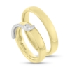 Billede af Viel. & Forl. ringe, påloddet pynt hvg. på d-ring med brill. 0,03 w/vs. 8 kt. + 8 kt. hvg.