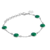 Billede af Susanne Friis Bjørner armbånd sølv m. grøn agat (17-21cm)