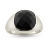 Billede af Ring sort spinel sten 11*11 mm. 14 kt. hvg.