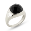Billede af Ring sort spinel sten 11*11 mm. 14 kt. hvg.