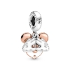 Billede af Pandora DISNEY Mickey Mouse Charm med dobbelt vedhæng sølv m. emalje