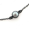 Billede af Susanne Friis Bjørner armbånd sølv sort rh. ferskvandsperle 18+3cm