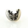 Billede af Lås hjerte, hamret ½ 925s + ½ 14 kt.