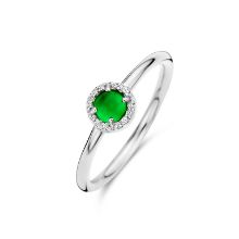 Billede af Spirit Icons Euphoria Green ring sølv m. krystal + cz (str. 60)