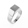 Billede af Ring firkantet plade 14 kt. hvg.