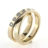 Billede af Dobbelt ring med 7 brill. a 0,10 ct. w/vs 14 kt.