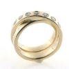 Billede af Dobbelt ring med 7 brill. a 0,10 ct. w/vs 14 kt.