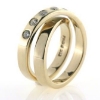 Billede af Dobbelt ring med 7 brill. a 0,10 ct. w/vs 14 kt.