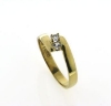Billede af Ring forskudt, grabbe fatning 2 stk. brill. a 0,03 w/vs. 14 kt.