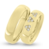 Billede af Vielses & Forlovelses ringe, damer. 3 hjerter med 3 brill. a 0,015 w/vs. fattet i hjerter
