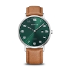 Billede af Bering herreur Titanium brun kalvelæderrem 40mm grøn skive safirglas 5ATM