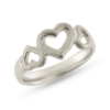Billede af Ring "Hjertetrio" (hjertering) m. skinne sølv