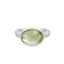 Billede af *Julie Sandlau Bamboo Wisdom ring rhodineret sølv m. grøn spinel str. 52