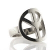 Billede af Ring, fredstegn (peace tegn) dia. 19 mm. 14 kt. hvg.