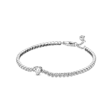 Billede af Pandora Funklende Hjerte Tennisarmbånd sølv m. cz (16 cm)