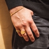 Billede af IX Studios Octagon Signet ring sølv forgyldt (str 48-66)
