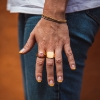 Billede af IX Studios Octagon Signet ring sølv forgyldt (str 48-66)
