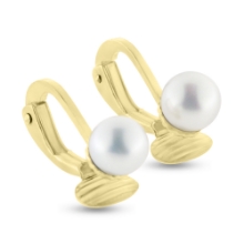 Billede af Øreclips fv. kulturperle 2* 4,5-6 mm. 14 kt. (tynd model)