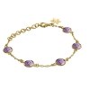 Billede af Susanne Friis Bjørner armbånd sølv forgyldt m. ametyst (17 - 21cm)