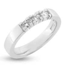 Billede af Allia. ring, 3* 0,10 w/vs. 14 kt. hvg. (br. 3,7-tk. 2,2 mm.)