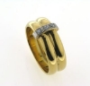 Billede af Ringe, 2 Ringe 14 kt. loddet fast sammen, påloddet bånd 14 kt. hvg.