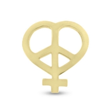 Billede af Vedhæng, hjerte, fredstegn (peace tegn) og pigetegn 8 kt. 