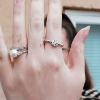 Billede af By Pind ring sølv rhodineret syntetiske zirkonia (str 52-57)
