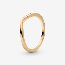 Billede af Pandora Poleret Wishbone Ring forgyldt metalblanding str. 48