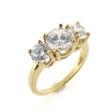 Billede af Rækkering med 3 runde fac. syn. sten,1* 8 mm. + 2* 6 mm. 8 kt. fac. 6,0 gr. (prisen er excl. guld)