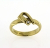 Billede af Ring (gl. vielsesring) påloddet pynt, brill. 0,04 w/vs. 14 kt.