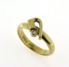 Billede af Ring (gl. vielsesring) påloddet pynt, brill. 0,04 w/vs. 14 kt.