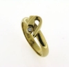 Billede af Ring (gl. vielsesring) påloddet pynt, brill. 0,04 w/vs. 14 kt.